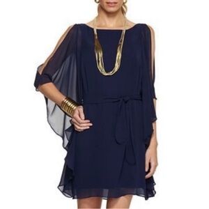 Lilly Pulitzer Marguerite Caftan
True Navy Cold Shoulder Dress Silk Ethereal SM